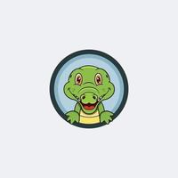 Lustiges Krokodilkopf-Charakterdesign. perfekt für Logo, Label, Vorlage und Symbol. vektor