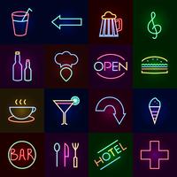 Neon-Icons gesetzt vektor