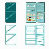 ein Set Kühlschränke von verschiedenen Seiten vektor