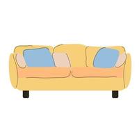 soffan till vardagsrummet är gul. vektor