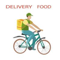 en cykelbud levererar mat hem till dig vektor
