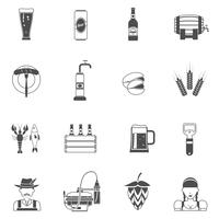 Bier Icons Black Set vektor