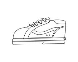 Schuh-Skizze-Vektor-Illustration im einfachen Stil. Gekritzelzeichnung eines weißen Schuhs für Logo, Symbol, Symbol usw. ungefärbte Illustration für Gestaltungselement. vektor