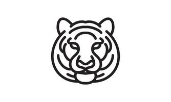 bengal tiger vektor linje ikon, djurhuvud vektor linjekonst, isolerade djur illustration för logotyp desain