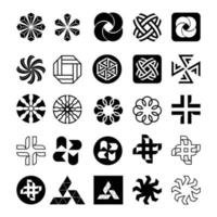 Set von Sternsymbolen in verschiedenen Stilen. Sternillustrationen, die sich für Elemente wie Schneeflocken, funkelnde Gegenstände, Dekoration usw. eignen.