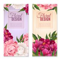 Blumenmuster Banner Set vektor