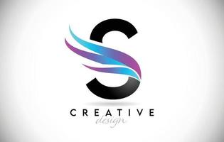 letter s logotyp med kreativa gradient-swooshes. kreativa eleganta bokstaven s med färgglada vektorikon vektor