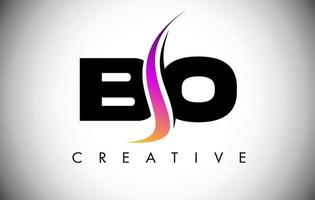 bo brief logo design mit kreativem shoosh und modernem look vektor