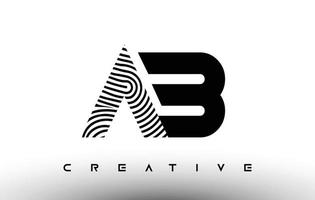 ab fingeravtryck brev logotyp design. ab logotyp med fingeravtryck kreativ ikon vektor