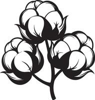 Baumwolle Blume Illustration schwarz und Weiß vektor