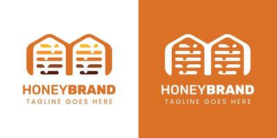 Brief m Honig Logo, perfekt zum Bienenzucht und Honig Produzenten vektor