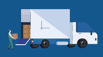 Logistik Transport und Paket Lieferung Konzept Illustration vektor