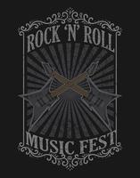 illustration vektor rock n roll musik fest affisch