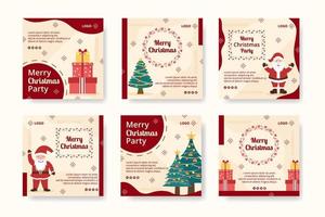 god juldag post mall platt design illustration redigerbar av kvadratisk bakgrund lämplig för sociala medier, kort, hälsningar och webbannonser på internet vektor