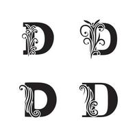 bokstaven d logotyp mall vektor ikondesign