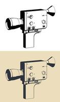 handhållna årgång film kamera illustrationer vektor
