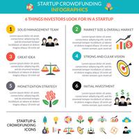 Business startup crowdfunding infographic layout poster vektor