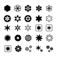 uppsättning stjärnikoner samling i olika stilar. stjärnillustrationer som passar till element som snöflingor, gnistrande föremål, dekoration mm. vektor
