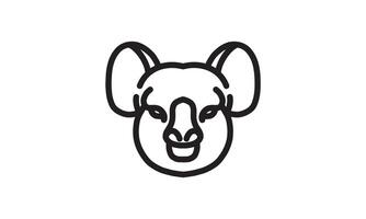 Koala-Vektor-Linie-Symbol, Tierkopf-Vektor-Linienkunst, isolierte Tierillustration für Logo desain vektor