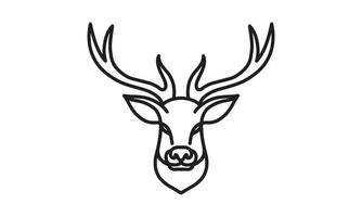 hjort vektor linje ikon, djur huvud vektor linje konst, isolerade djur illustration för logotyp desain