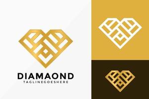 Premium goldener Diamantstein-Logo-Vektor-Design. abstraktes Emblem, Designkonzept, Logos, Logoelement für Vorlage.