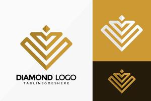 Premium-Diamantschmuck-Logo-Vektor-Design. abstraktes Emblem, Designkonzept, Logos, Logoelement für Vorlage. vektor