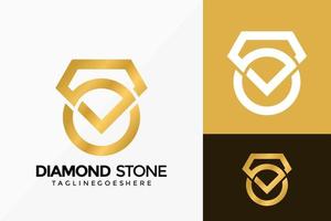 premium diamant ädelsten logotyp vektor design. abstrakt emblem, designkoncept, logotyper, logotypelement för mall.