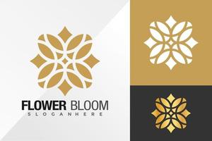 lyxig blomma blomma logotyp design vektor illustration mall