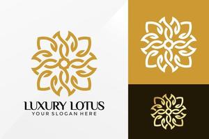 lyxig lotus logotyp vektordesign. varumärkesidentitet emblem, designkoncept, logotyper, logotypelement för mall. vektor