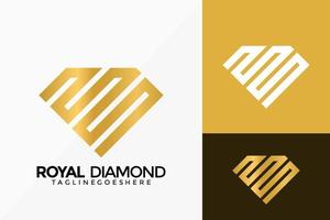 Premium Golden Royal Diamond Logo Vektordesign. abstraktes Emblem, Designkonzept, Logos, Logoelement für Vorlage. vektor