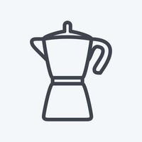ikon kaffefilter - linjestil - enkel illustration, redigerbar linje vektor