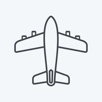 Symbol Flugzeug - Linienstil - einfache Illustration, bearbeitbarer Strich vektor