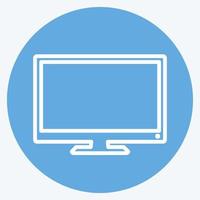 Symbol-LCD-Bildschirm - blaue Augen-Stil - einfache Illustration, bearbeitbarer Strich vektor