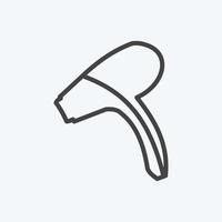 Symbol Föhn - Linienstil - einfache Illustration, bearbeitbarer Strich