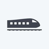 ikon tåg - glyfstil - enkel illustration, redigerbar linje vektor
