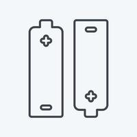 ikon batterier - linjestil - enkel illustration, redigerbar linje vektor