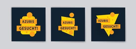 azubis gesucht. vektor banners för bakgrunder, gratulationskort, sociala medier post annonser och, vykort.