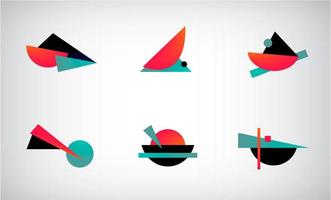 Vektorsatz abstrakter geometrischer Origami-Logos, Zeichen. minimalistische Kollektion. grafische Gestaltungselemente für Ihr Firmenlogo vektor