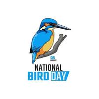 Vektorgrafik des nationalen Vogeltages gut für die Feier des nationalen Vogeltages. flaches Design. Flyer design.flache Abbildung.