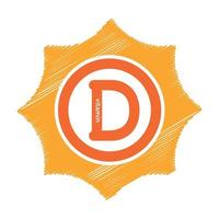 Vitamin-D-Sonnensymbol-Logo-Sammlungssatz, Körpercholecalciferol. goldener Tropfen Vitaminkomplex Tropfen. medizinisch für Heidevektorillustration vektor