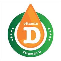 Vitamin-D-Sonnensymbol-Logo-Sammlungssatz, Körpercholecalciferol. goldener Tropfen Vitaminkomplex Tropfen. medizinisch für Heidevektorillustration vektor