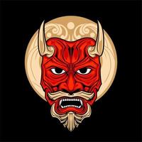 stilig japansk oni-mask vektor