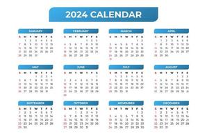 2024 kalendermall, enkel och lätt att använda vektor