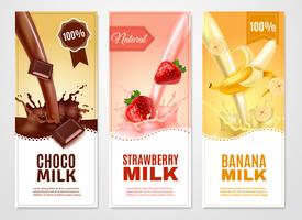 Süße Milch Banner Set vektor