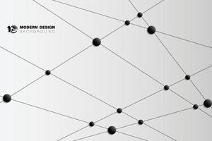 abstraktes schwarzes Linienmusterdesign von Cross-Tech-Technologie-Grafikhintergrund mit Punktdesign. Illustrationsvektor eps10 vektor