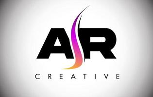 ar-Brief-Logo-Design mit kreativem Shoosh und modernem Look vektor