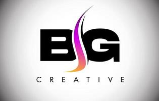 BG-Brief-Logo-Design mit kreativem Shoosh und modernem Look vektor