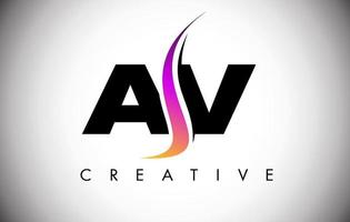 AV Letter Logo Design mit kreativem Shoosh und modernem Look vektor