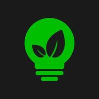 grünes Öko-Energiekonzept, Pflanzen wachsen in der Glühbirne. schwarzer Hintergrund. vektor