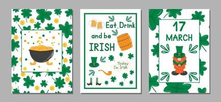 st patricks day postkarteneinladung flache vektorillustration vektor